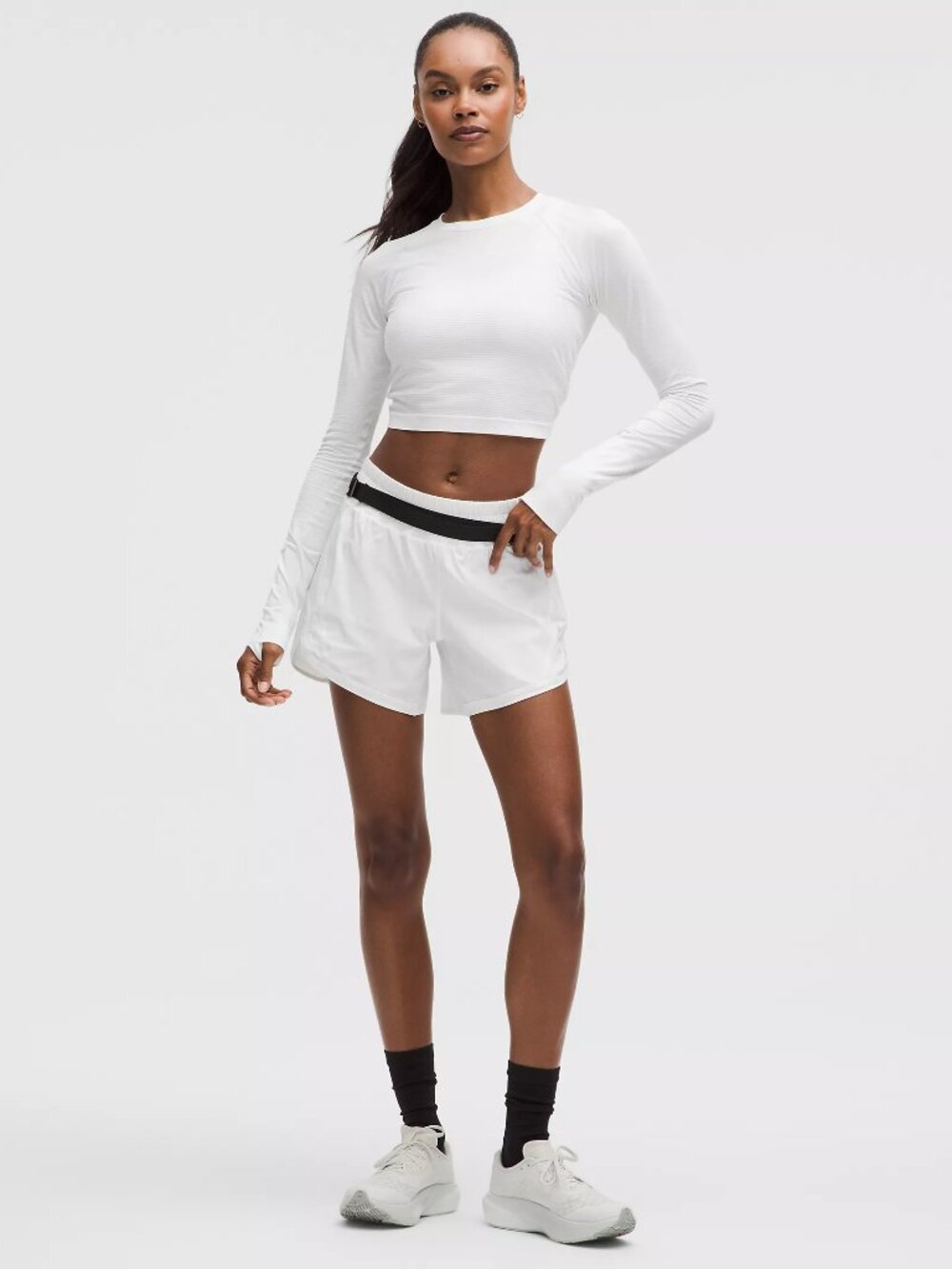 lululemon Track That Mid-Rise Lined Short 5" White Size 8